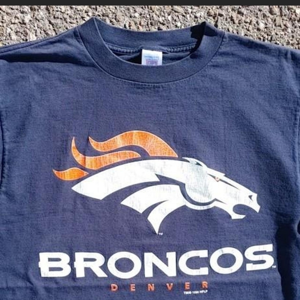 Vtg 90s Denver Broncos Logo 7 T-Shirt L 1996 NFL Football - Picture 5 of 6